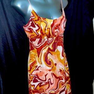 NWT HIPPIE SWIRL TIE DYE MESH DRESS NO COMMENT SIZE L